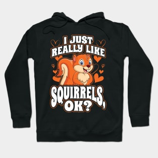 I Just Really Like Squirrels OK Funny Animal Nature Lover Hoodie